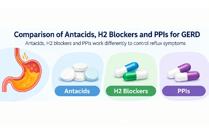 Comparison of antacids H2 blockers